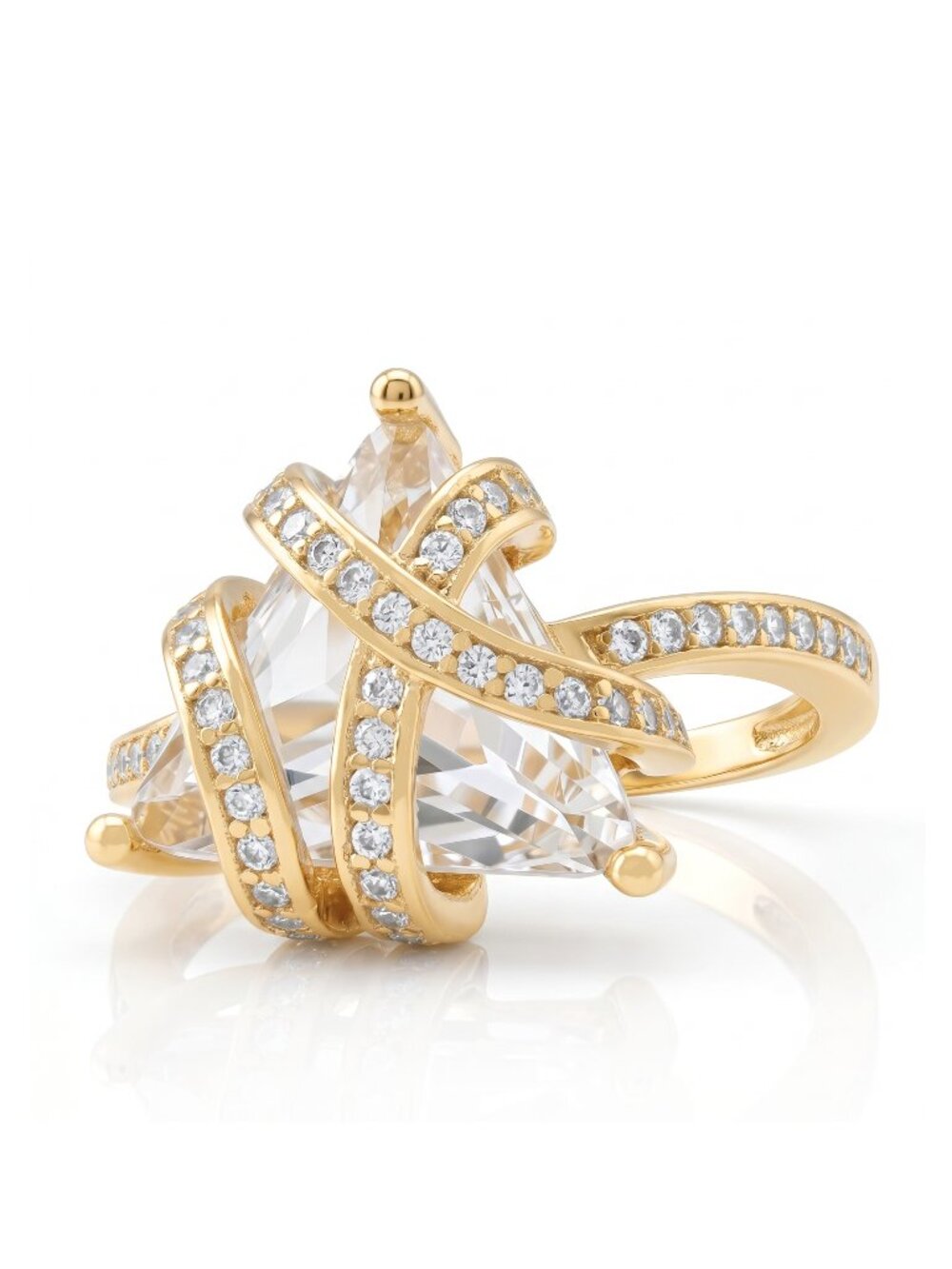 Gold Trillion Ring, Charmed Aroma, 925 Sterling Silver finished in 10k gold